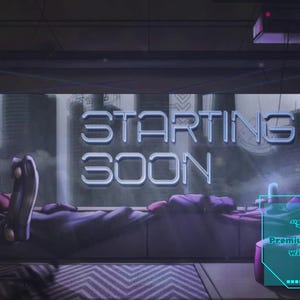Animated Stream Screens Cyberpunk Room Animated Twitch Screens Starting ...
