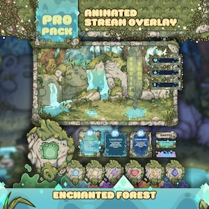 Animiertes Twitch Overlay Paket - Verzauberter Wald