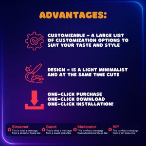 Horizontal Twitch Chat Widget – Cozy Animated Widget for OBS, Streamlabs & StreamElements | Cute, minimalistic chat widget