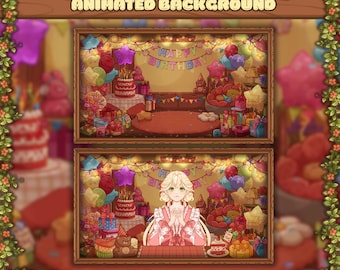 Birthday VTuber Background | Animated Cozy Stream Birthday Asset