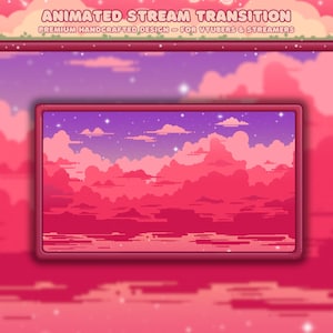 Twitch overgang geanimeerde stream overgang roze obs stinger gezellige roze stream stinger twitch overgang roze wolken