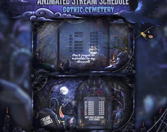 Programme de diffusion animée - Cimetière gothique, 2 modèles personnalisables