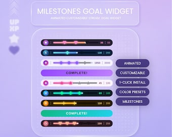 Neon Stream Goal Widget | Animated Twitch Milestones | StreamElements