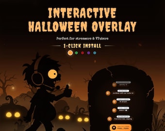 Interactive Halloween Overlay | Animated Twitch Zombie Stream Package That Reacts to Chat | StreamElements