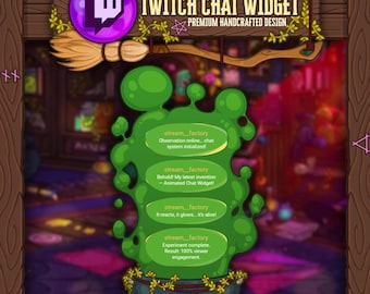 Animated Halloween Twitch Chat Widget – Witch’s Cauldron & Potion Bubbles