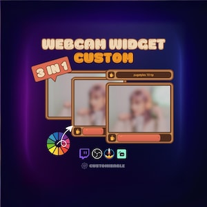 Webcam Overlay Widget 3-in-1 • Rahmen + Tortracker + Twitch Alerts • Streamelemente für OBS • Anpassbares Streamdesign