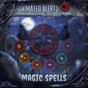 Magic Spells Stream Alerts – Dark Gothic Magical Twitch Alerts Pack (With Sound)