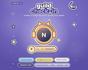 Widżet odprawy Twitch | Odznaki za serię widzów i lojalność | Urocza nakładka StreamElements