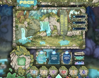 Twitch, Vtuber & YouTube Overlay Pack – Animated Enchanted Forest Stream Overlays, Cozy Green Fantasy Setup for Streamers and vTubers