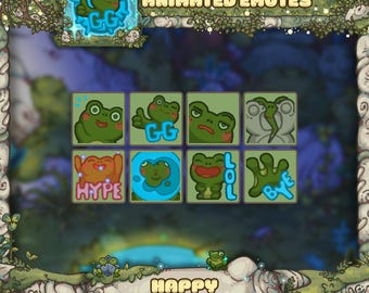 Animated Twitch & Discord Emotes - Happy Frogs