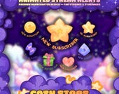 Animated Cozy Stars Stream Alerts – Cute Celestial Twitch Alerts: New Follower, New Raid, New Donation, New Subcribe, New Cheer, New Gift