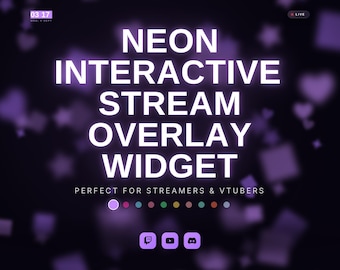 Neon Stream Overlay Masterpack | Interactive Smart Widget System | StreamElements