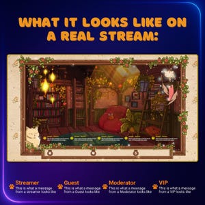 Horizontal Twitch Chat Widget – Cozy Animated Widget for OBS, Streamlabs & StreamElements | Cute, minimalistic chat widget