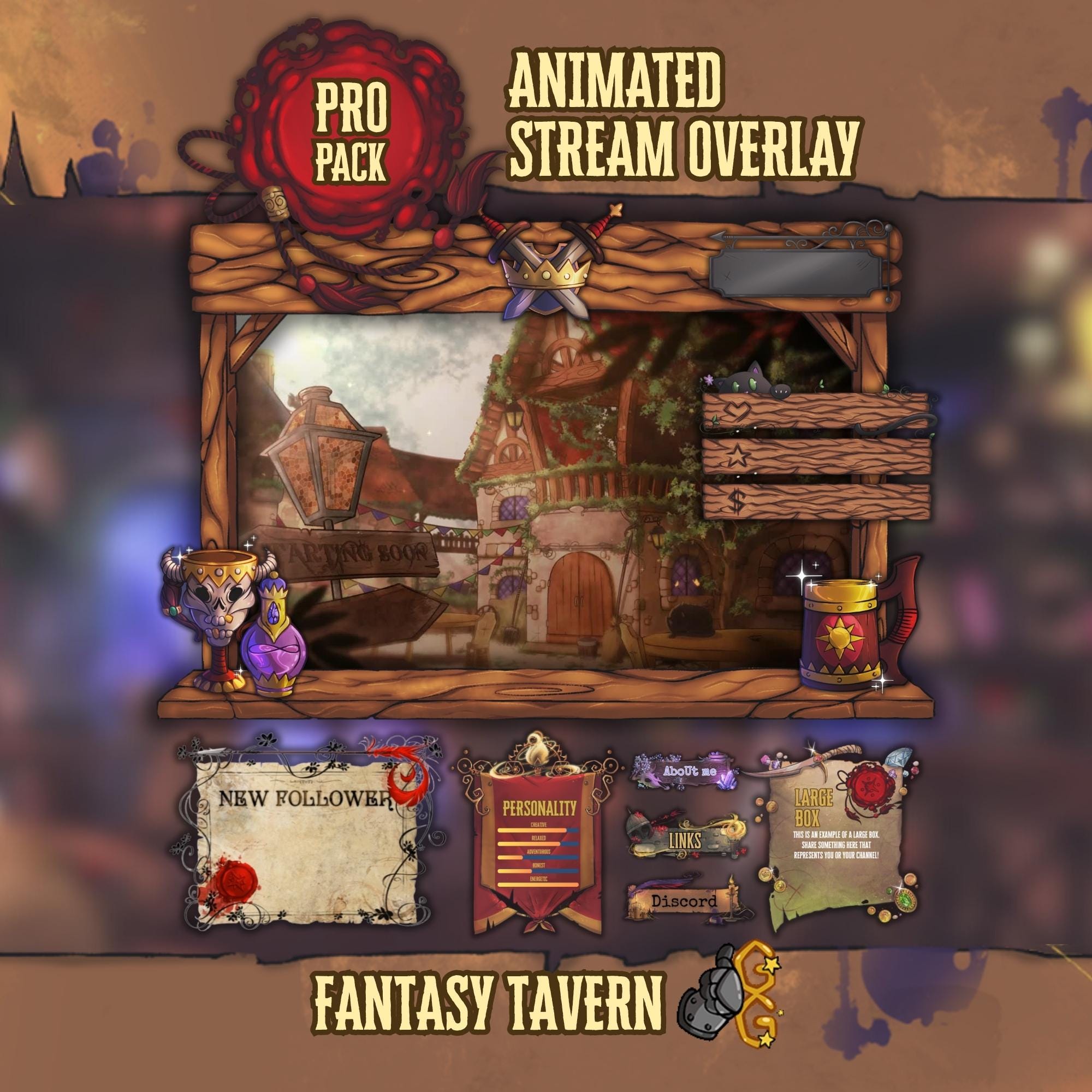 Twitch Stream Overlay Fantasy - Etsy