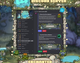Serveur Discord de la forêt enchantée entièrement configuré | Modèle de jeu | Serveur communautaire prédéfini | Compatible Strem et VTuber | Livraison instantanée