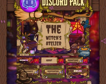 Cozy Witch's Discord Pack | Magic Ateliert Server Graphics, Banner (Digital Download)