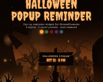 Halloween Popup Reminder Widget | Zombie & Witch Stream Alert | StreamElements