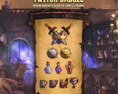 Twitch Badges Set | Fantasy Tavern Stream Icons + Channel Point | Cozy Medieval RPG Style for Streamers