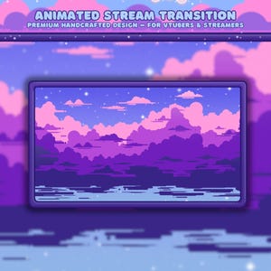 Twitch transition animated stream transition purple obs stinger cozy purple stream stinger twitch transition purple clouds