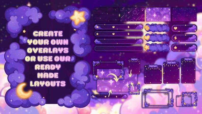 Star Layout For Ranting Animated Stream Overlay Pack - Galaxy Star Field: Cozy Purple Theme - Etsy