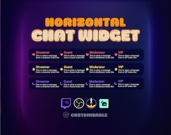 Poziomy widżet czatu Twitch – w pełni konfigurowalny w StreamElements