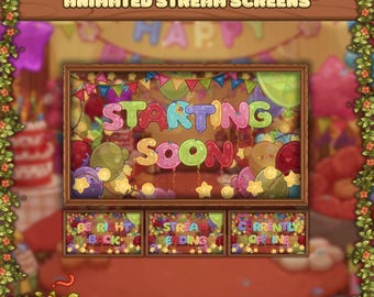 Animated Stream Screens - Happy Birthday
