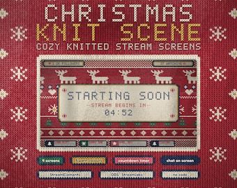 Animierter Weihnachtsbildschirm (bald verfügbar) | Gestrickter Weihnachtspullover: „Bin gleich wieder da“ & Endsequenzen | Twitch StreamElements