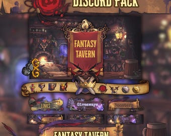 Fantasy Tavern Discord Pack | RPG Server Graphics, Emotes, Banner (Digital Download)