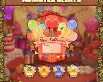 Animated Birthday Stream Alerts - Birthday Party Theme