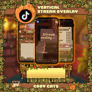 Verticale stream-overlays – Cosy Cats: voor TikTok en YouTube