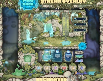 Animated Stream Overlay PRO Pack - Enchanted Forest (One Click Install, Digital Download)