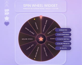 Neon Spin Wheel Widget Twitch+YouTube | Animated Stream Wheel | StreamElements