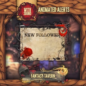 Animierte TwitchAlerts Paket - Fantasy Mediavel Gasthaus (Mit Soundeffekten)