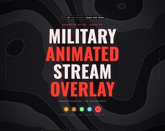 Military Stream Overlay Pack | Animated Twitch HUD | StreamElements Widgets
