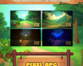 Pack d'écrans de diffusion en continu – Fantasy RPG Tavern, Bientôt disponible, Soyez de retour, Fin de diffusion, Style pixel actuellement hors ligne