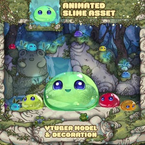 Modelo de VTuber de Slime + Decoración de Mascota / Listo para VTuber Studio