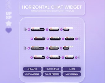 Horizontal Multichat Widget Twitch YouTube | Animated Chat | StreamElements
