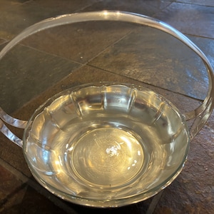 Silverplate serving dish with glass insert (8.25” diameter)