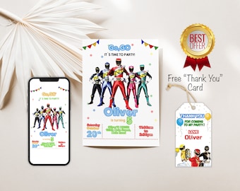 Power Rangers Birthday Invitation Power Rangers Invite Printable ...