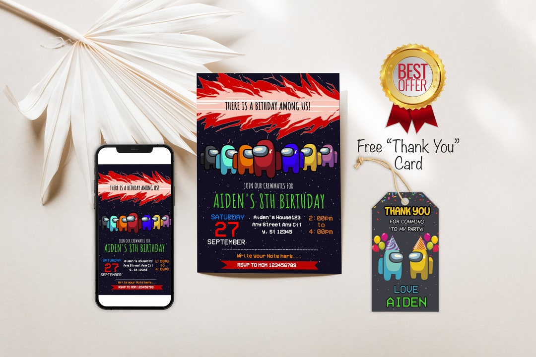 Among Us Invitation Template Among Us Evite Among Us Birthday Gamer Among Us Invitation Template Among Us Evite Among Us Birthday Gamer
