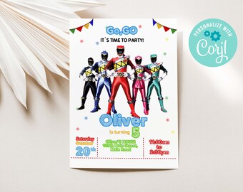 Power Rangers Birthday Invitation Power Rangers Invite Printable Rangers Invite, Ninja Evite ...