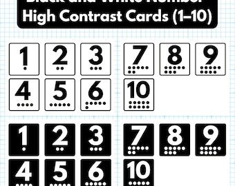 High Contrast Number Cards: Early Math, Visual Stimulation (Digital Download)