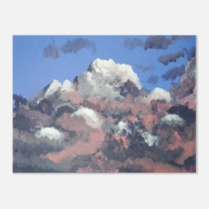 heavy clouds - cloudy acrylic painting - premium paper poster