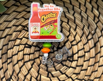 We Go Together Like Badge Reels/Cheetos Badge Reels/Nurse Badge Reels/Nurse Gifts/small Gifts/Latino Badge Reels/Hispanic Badge Reels/Reels