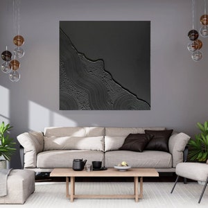 Black 3D texture painting abstract mural structure picture abstract image art image 3