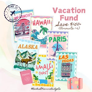 Urlaubsstempel Sparbuch - 10 verschiedene Challenges - quadratisches Sparbuch