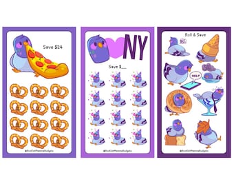 NYC Pigeon - Physical Product - Set of 3 - Mini Monday - mini savings challenges