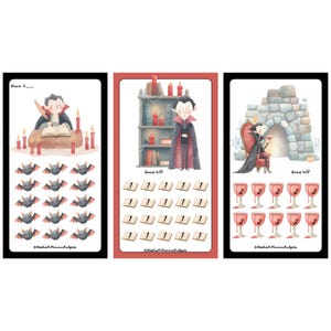 Dracula - Instant DIGITAL Download - Set of 3 - Halloween - Fall - Spooky - Cute