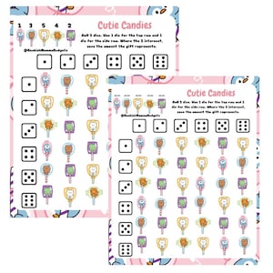 Cutie Candy Dice Game - Digital Download - Instant - Savings Game