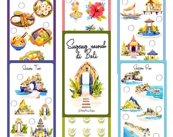 Bali - Travel - Savings Box Challenge - 6 pages - 30 cards - Digital Download